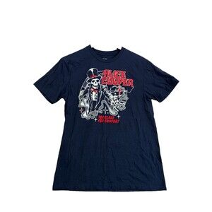 Alice Cooper Too Close For Comfort Tour 2025 T Shirt Men's Medium Navy Blue